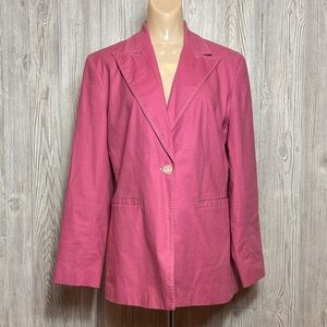 Harve Benard Vintage 90’s Women's Preppy Pink Feminine Linen Blazer.   Size 10